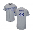 Men's Majestic Kansas City Royals #48 Joakim Soria Grey Flexbase Authentic Collection MLB Jersey