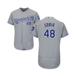 Men's Majestic Kansas City Royals #48 Joakim Soria Grey Flexbase Authentic Collection MLB Jersey