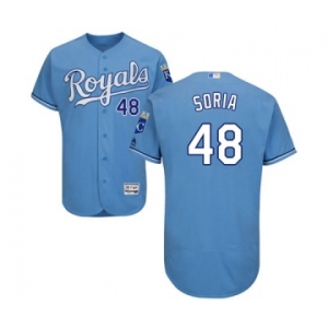 Men's Majestic Kansas City Royals #48 Joakim Soria Light Blue Flexbase Authentic Collection MLB Jersey