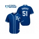 Men's Majestic Kansas City Royals #51 Jason Vargas Replica Blue Alternate 2 Cool Base MLB Jersey