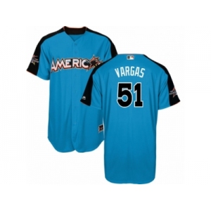 Men's Majestic Kansas City Royals #51 Jason Vargas Replica Blue American League 2017 MLB All-Star MLB Jersey