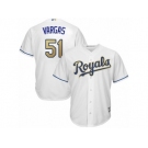 Men's Majestic Kansas City Royals #51 Jason Vargas Replica White Home Cool Base MLB Jersey