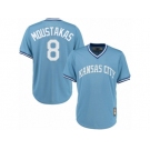 Men's Majestic Kansas City Royals #8 Mike Moustakas Replica Light Blue Cooperstown MLB Jersey