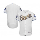 Men's Majestic Kansas City Royals Blank Authentic White 2015 World Series Champions Gold Program FlexBase MLB Jersey