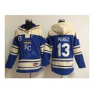 mlb jerseys kansas city royals #13 perez blue[pullover hooded sweatshirt]
