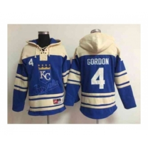 mlb jerseys kansas city royals #4 gordon blue[pullover hooded sweatshirt]