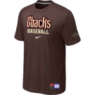 MLB Arizona Diamondbacks Crimson Brown Nike Short Sleeve Practice T-Shirt