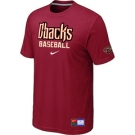 MLB Arizona Diamondbacks Crimson Red Nike Short Sleeve Practice T-Shirt