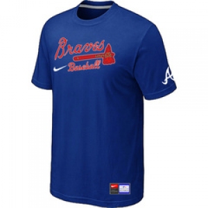 MLB Atlanta Braves Blue Nike Short Sleeve Practice T-Shirt