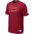 MLB Atlanta Braves Red  Nike Short Sleeve Practice T-Shirt