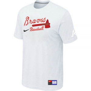 MLB Atlanta Braves White Nike Short Sleeve Practice T-Shirt
