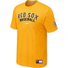 MLB Boston Red Sox Nike Yellow Short Sleeve Practice T-Shirt