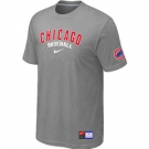 MLB Chicago Cubs Nike L.Grey Short Sleeve Practice T-Shirt