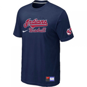 MLB Cleveland Indians Nike D.Blue Short Sleeve Practice T-Shirt