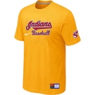 MLB Cleveland Indians Nike Yellow Short Sleeve Practice T-Shirt