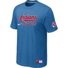 MLB Cleveland Indians Nike light Blue Short Sleeve Practice T-Shirt