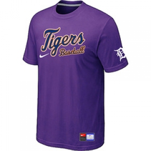 MLB Detroit Tigers Purple Nike Short Sleeve Practice T-Shirt