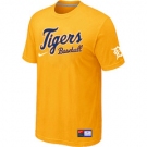 MLB Detroit Tigers Yellow Nike Short Sleeve Practice T-Shirt