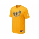 MLB Kansas City Royals Yellow Nike Short Sleeve Practice T-Shirt