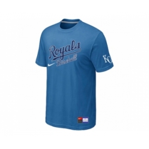 MLB Kansas City Royals light Blue Nike Short Sleeve Practice T-Shirt