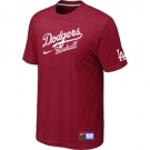 MLB Los Angeles Dodgers Nike Short Sleeve Practice T-Shirt Red