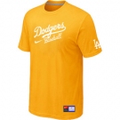 MLB Los Angeles Dodgers Nike Short Sleeve Practice T-Shirt Yellow