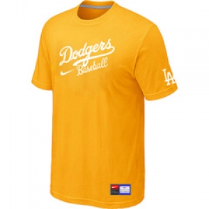 MLB Los Angeles Dodgers Nike Short Sleeve Practice T-Shirt Yellow