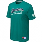 MLB Milwaukee Brewers Green Nike Short Sleeve Practice T-Shirt