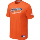 MLB Milwaukee Brewers Orange Nike Short Sleeve Practice T-Shirt