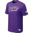 MLB Milwaukee Brewers Purple Nike Short Sleeve Practice T-Shirt