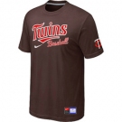 MLB Minnesota Twins Brown Nike Short Sleeve Practice T-Shirt