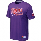 MLB Minnesota Twins Purple Nike Short Sleeve Practice T-Shirt