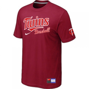 MLB Minnesota Twins Red Nike Short Sleeve Practice T-Shirt