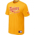 MLB Minnesota Twins Yellow Nike Short Sleeve Practice T-Shirt