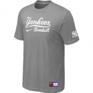 MLB New York Yankees L.Grey Nike Short Sleeve Practice T-Shirt