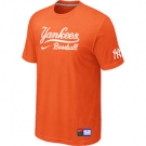 MLB New York Yankees Orange Nike Short Sleeve Practice T-Shirt