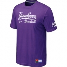 MLB New York Yankees Purple Nike Short Sleeve Practice T-Shirt