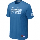 MLB New York Yankees light Blue Nike Short Sleeve Practice T-Shirt