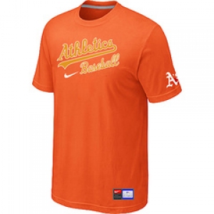 MLB Oakland Athletics Orange Nike Short Sleeve Practice T-Shirt