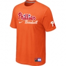 MLB Philadelphia Phillies Nike Short Sleeve Practice T-Shirt Orange