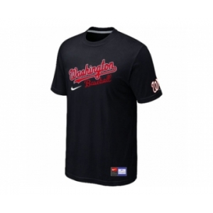 MLB Washington Nationals Black Nike Short Sleeve Practice T-Shirt