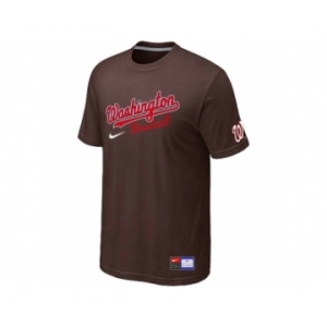 MLB Washington Nationals Brown Nike Short Sleeve Practice T-Shirt