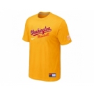 MLB Washington Nationals Yellow Nike Short Sleeve Practice T-Shirt