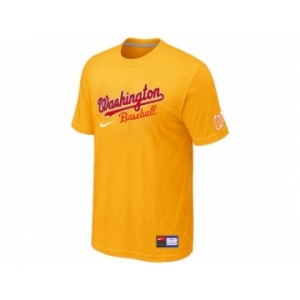 MLB Washington Nationals Yellow Nike Short Sleeve Practice T-Shirt