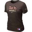 Women MLB Arizona Diamondbacks Crimson Brown Nike Short Sleeve Practice T-Shirt