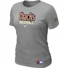 Women MLB Arizona Diamondbacks Crimson L.Grey Nike Short Sleeve Practice T-Shirt