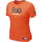 Women MLB Arizona Diamondbacks Crimson Orange Nike Short Sleeve Practice T-Shirt