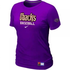 Women MLB Arizona Diamondbacks Crimson Purple Nike Short Sleeve Practice T-Shirt