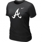 Women MLB Atlanta Braves Black Nike Blended T-Shirt