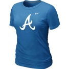 Women MLB Atlanta Braves L.blue Nike Blended T-Shirt